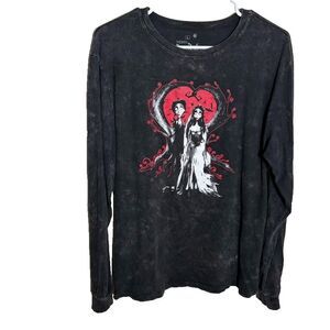 Tim Burton's CorpseBride T-Shirt Adult Large Long Sleeve Graphic Tee Distressed